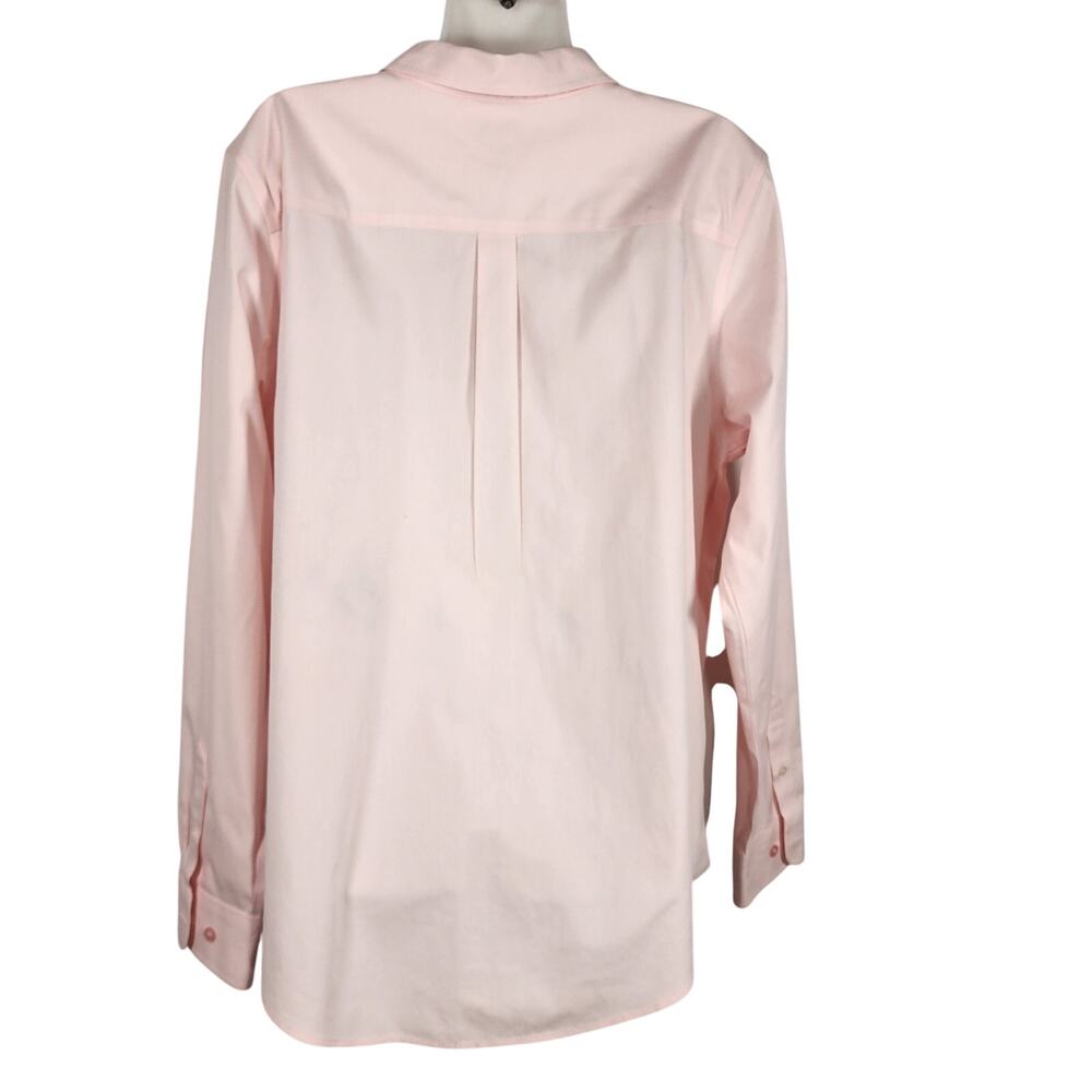 LL Bean Wrinkle-Free Pinpoint Oxford Shirt Large Long-Sleeve Blush Pink Cotton L - Picture 2 of 8